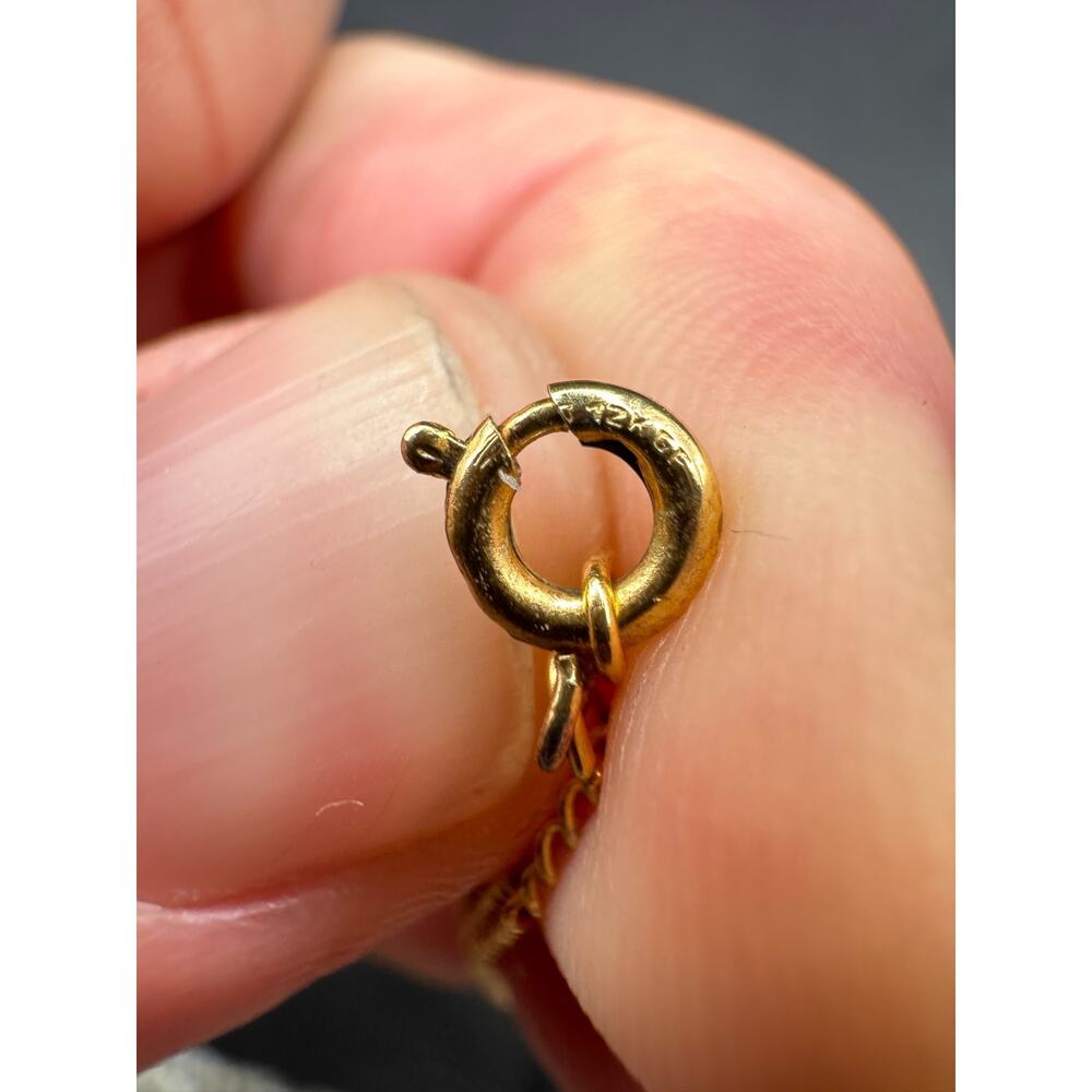 Vtg Croton Ladies12k Gold Filled Ball Watch Pendant Necklace W/ Floral Design - Picture 8 of 10